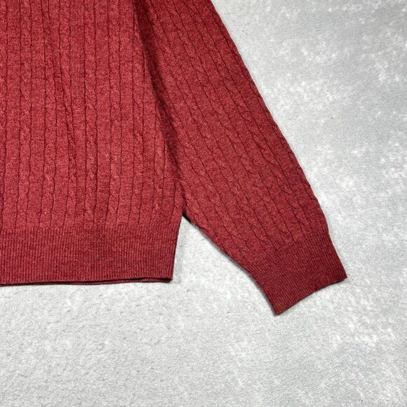 Eildon Hills Sweater Mens XL Salmon 100% Cashmere Soft Preppy Business Crew Neck - Picture 4 of 9